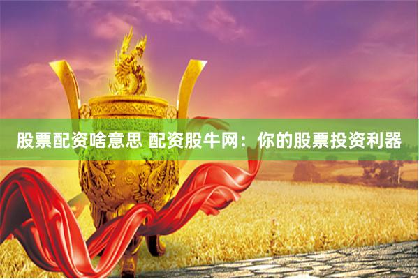 股票配资啥意思 配资股牛网：你的股票投资利器